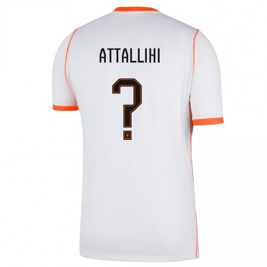 ילדים כדורגל הולנד Adam Attallihi #0 לבן כתום הרחק ג'רזי 26-28