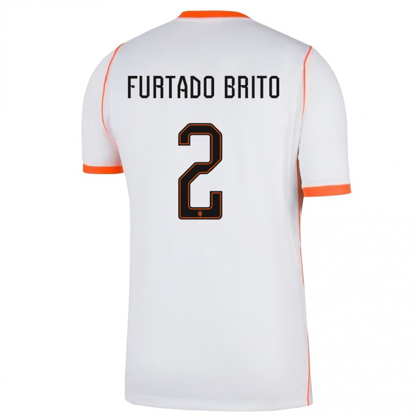 ילדים כדורגל הולנד Dinaylo Furtado Brito #2 לבן כתום הרחק ג'רזי 26-28