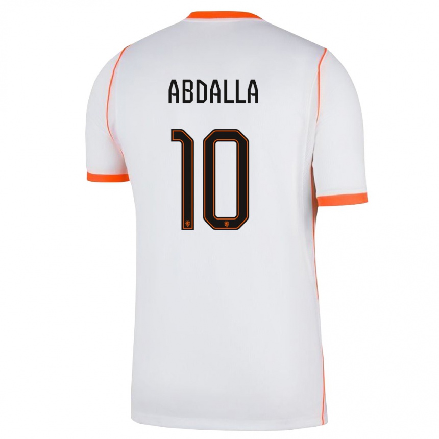 ילדים כדורגל הולנד Mohamed Abdalla #10 לבן כתום הרחק ג'רזי 26-28