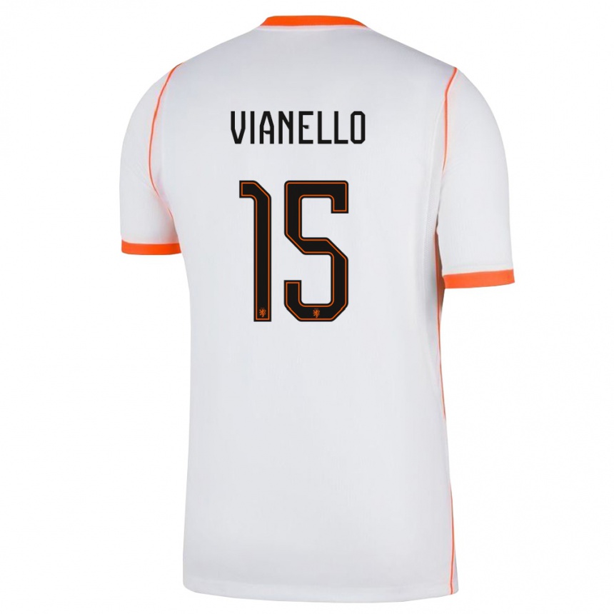 ילדים כדורגל הולנד Giannino Vianello #15 לבן כתום הרחק ג'רזי 26-28