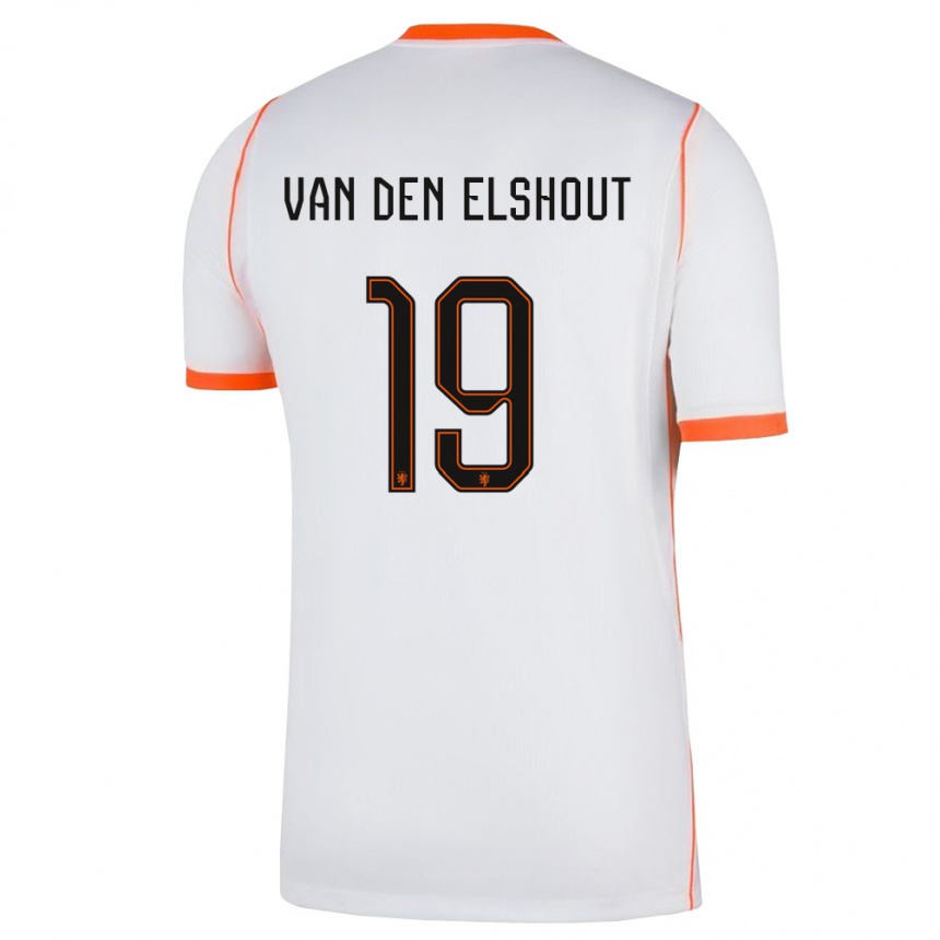 ילדים כדורגל הולנד Tobias Van Den Elshout #19 לבן כתום הרחק ג'רזי 26-28