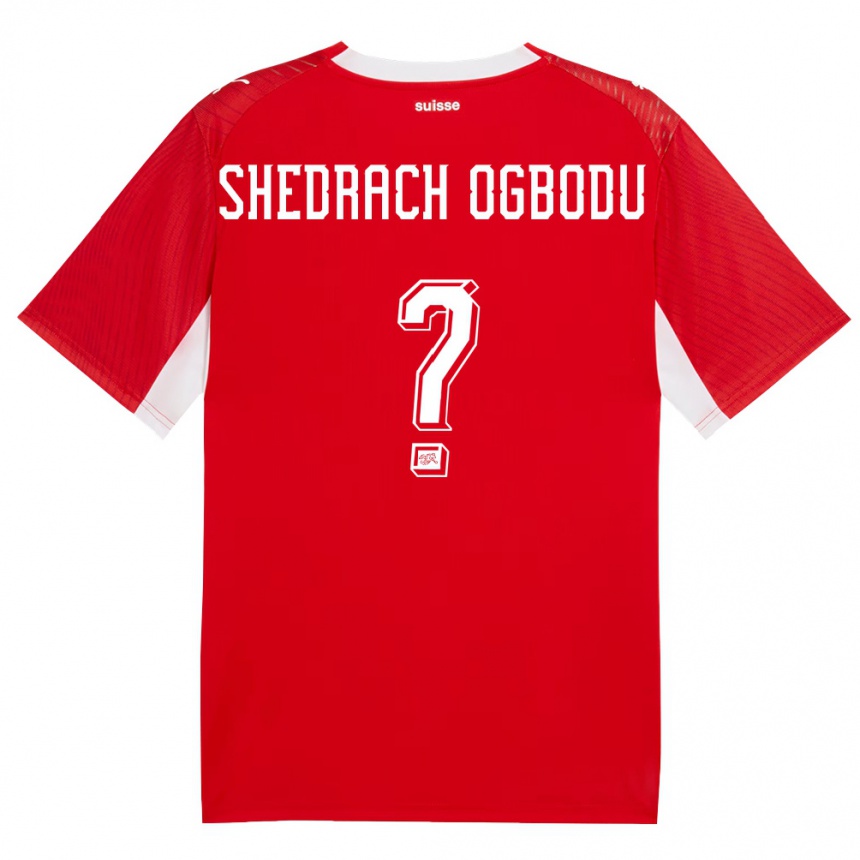 גברים כדורגל שווייץ Nathaniel Shedrach Ogbodu #0 אדום לבן ג'רזי ביתית 26-28