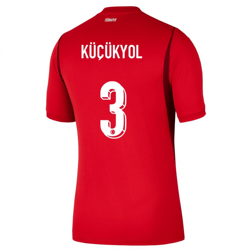גברים כדורגל טורקיה Serhat Küçükyol #3 אדום בורדו ג'רזי ביתית 26-28