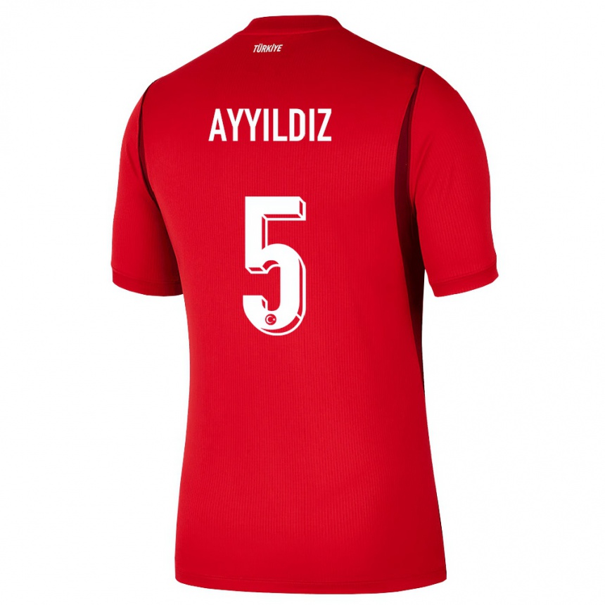גברים כדורגל טורקיה Eymen Ayyıldız #5 אדום בורדו ג'רזי ביתית 26-28