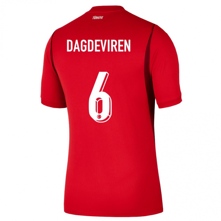 גברים כדורגל טורקיה Diren Dağdeviren #6 אדום בורדו ג'רזי ביתית 26-28
