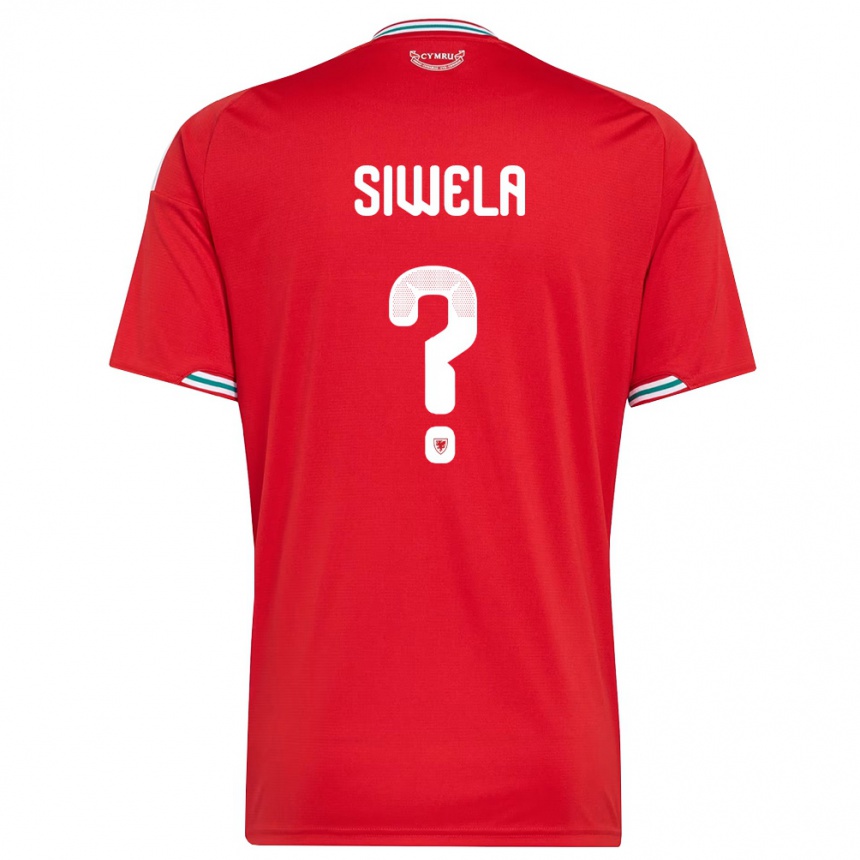 גברים כדורגל ויילס Nioll Siwela #0 אדום לבן ירוק ג'רזי ביתית 26-28