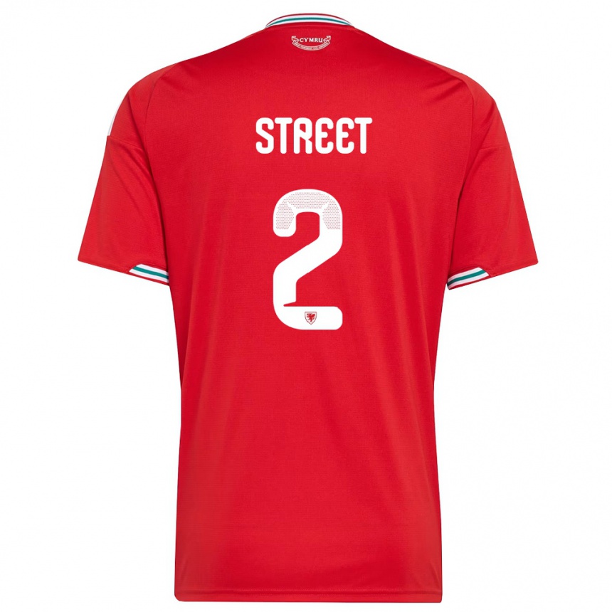 גברים כדורגל ויילס Charlie Street #2 אדום לבן ירוק ג'רזי ביתית 26-28