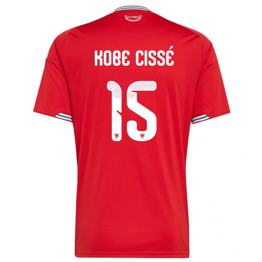 גברים כדורגל ויילס Prince Kobe Cissé #15 אדום לבן ירוק ג'רזי ביתית 26-28