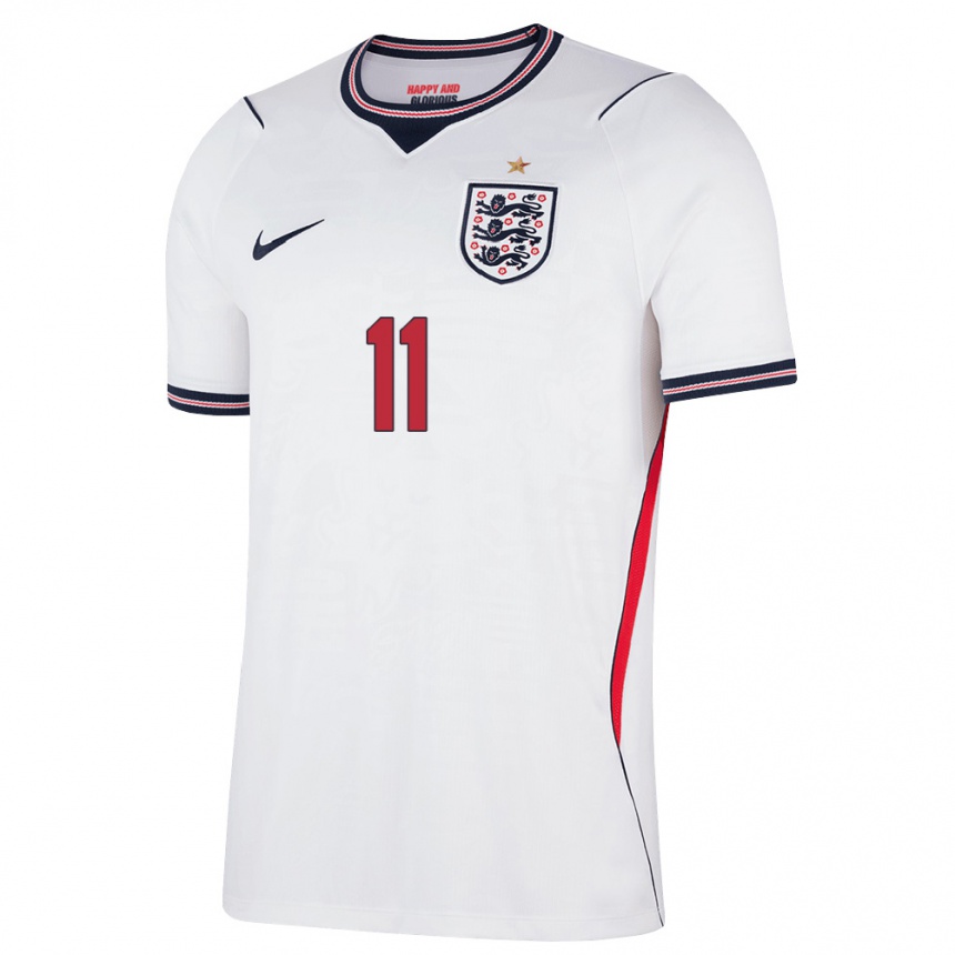 גברים כדורגל אנגליה פיל פודן #11 לבן כהה אדום ג'רזי ביתית 26-28