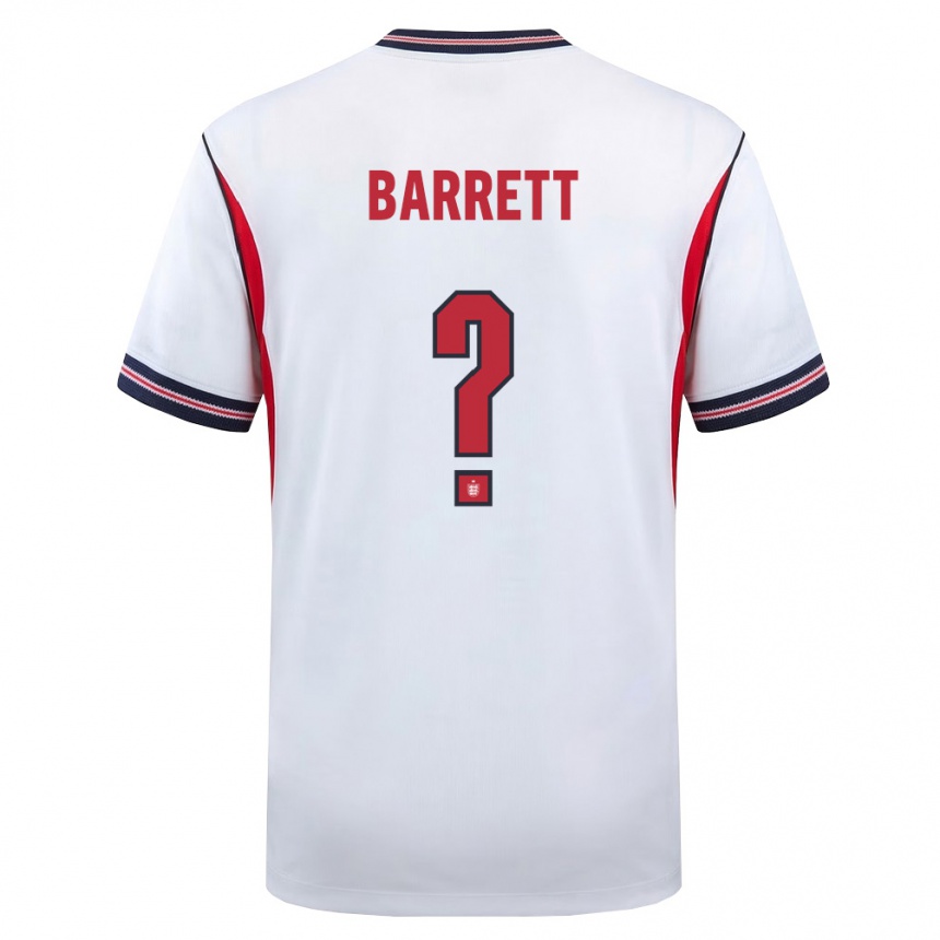 גברים כדורגל אנגליה Marlow Barrett #0 לבן כהה אדום ג'רזי ביתית 26-28
