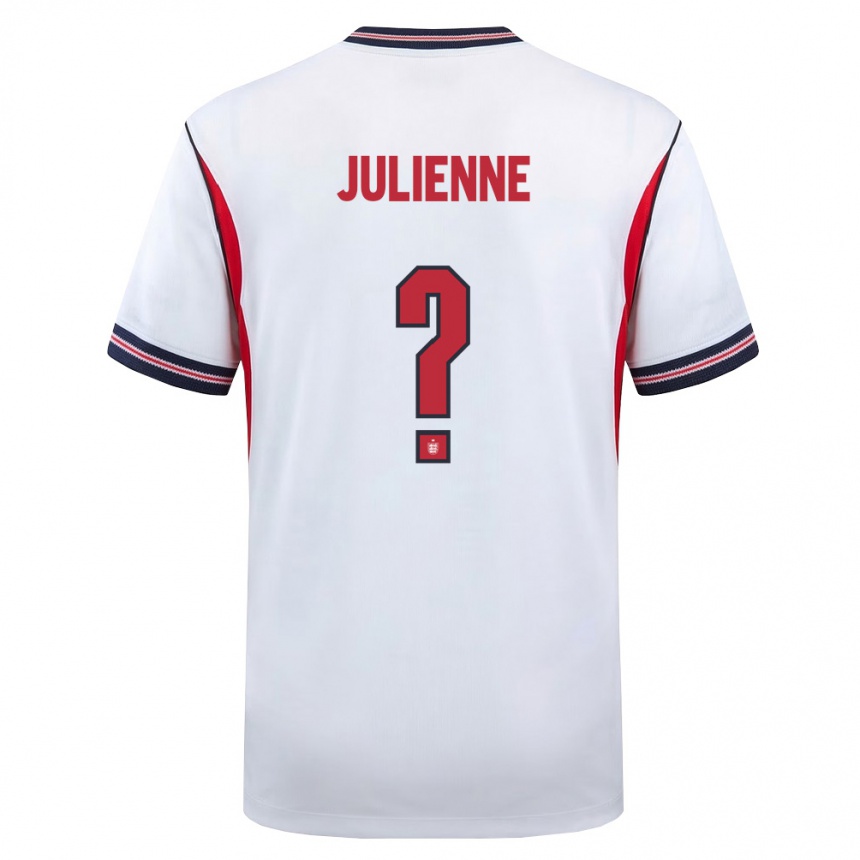 גברים כדורגל אנגליה Theo Julienne #0 לבן כהה אדום ג'רזי ביתית 26-28