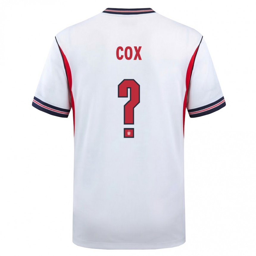 גברים כדורגל אנגליה Matthew Cox #0 לבן כהה אדום ג'רזי ביתית 26-28