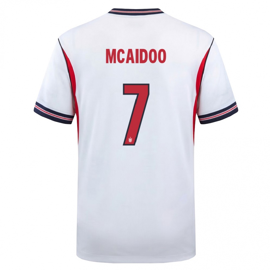 גברים כדורגל אנגליה Ryan Mcaidoo #7 לבן כהה אדום ג'רזי ביתית 26-28