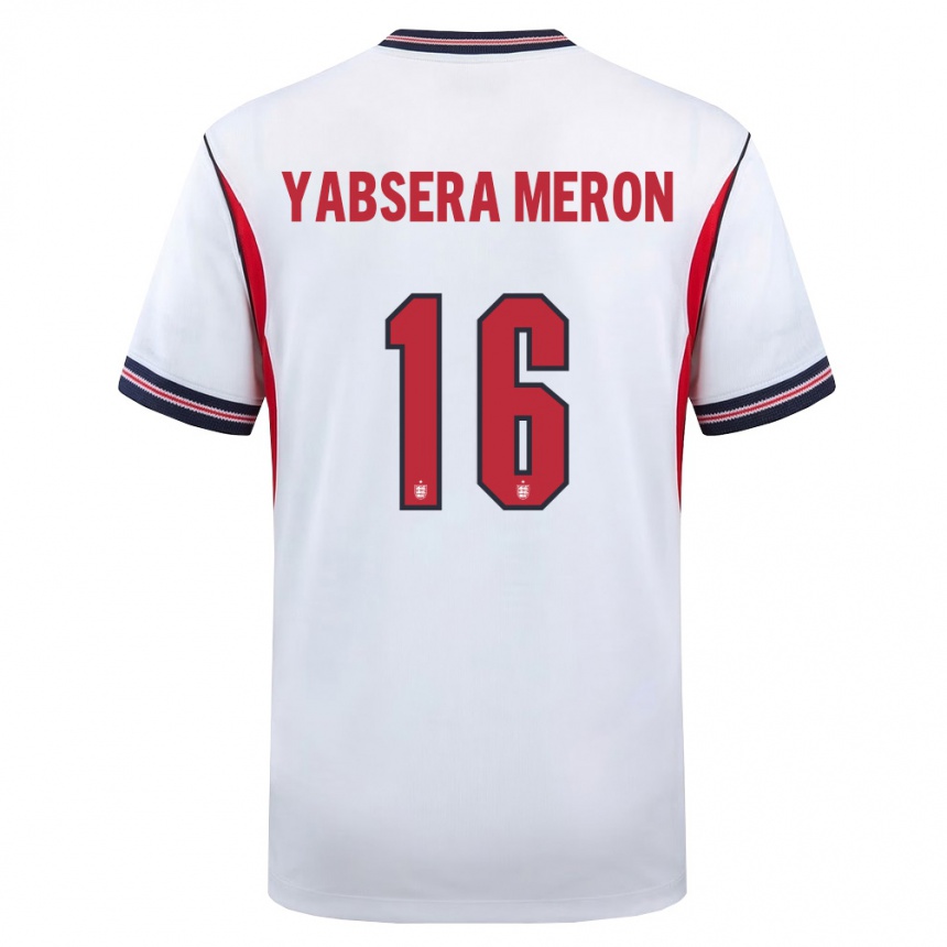 גברים כדורגל אנגליה Yabsera Meron #16 לבן כהה אדום ג'רזי ביתית 26-28