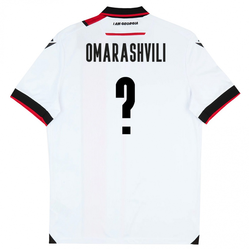 גברים כדורגל גאורגיה Giorgi Omarashvili #0 לבן שחור אדום ג'רזי ביתית 26-28
