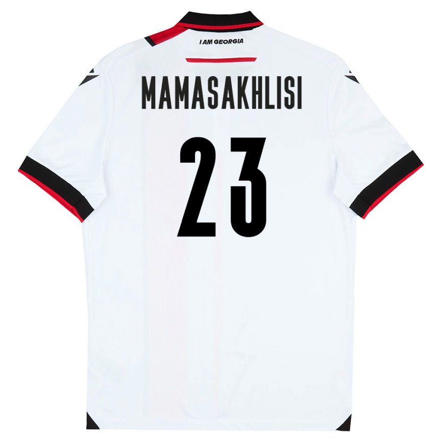גברים כדורגל גאורגיה Luka Mamasakhlisi #23 לבן שחור אדום ג'רזי ביתית 26-28