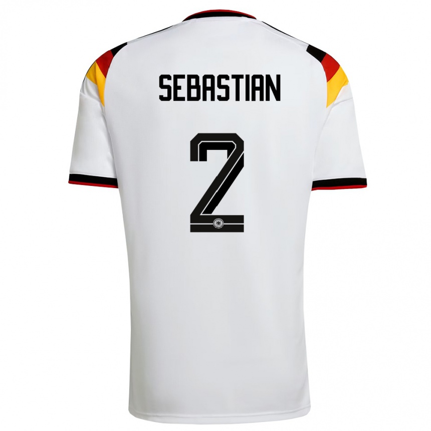 גברים כדורגל גרמניה Jordy Sebastian #2 לבן שחור אדום ג'רזי ביתית 26-28