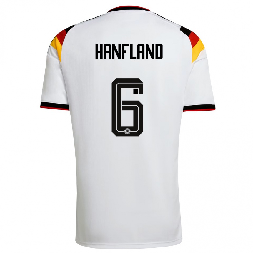 גברים כדורגל גרמניה Paul Hanfland #6 לבן שחור אדום ג'רזי ביתית 26-28