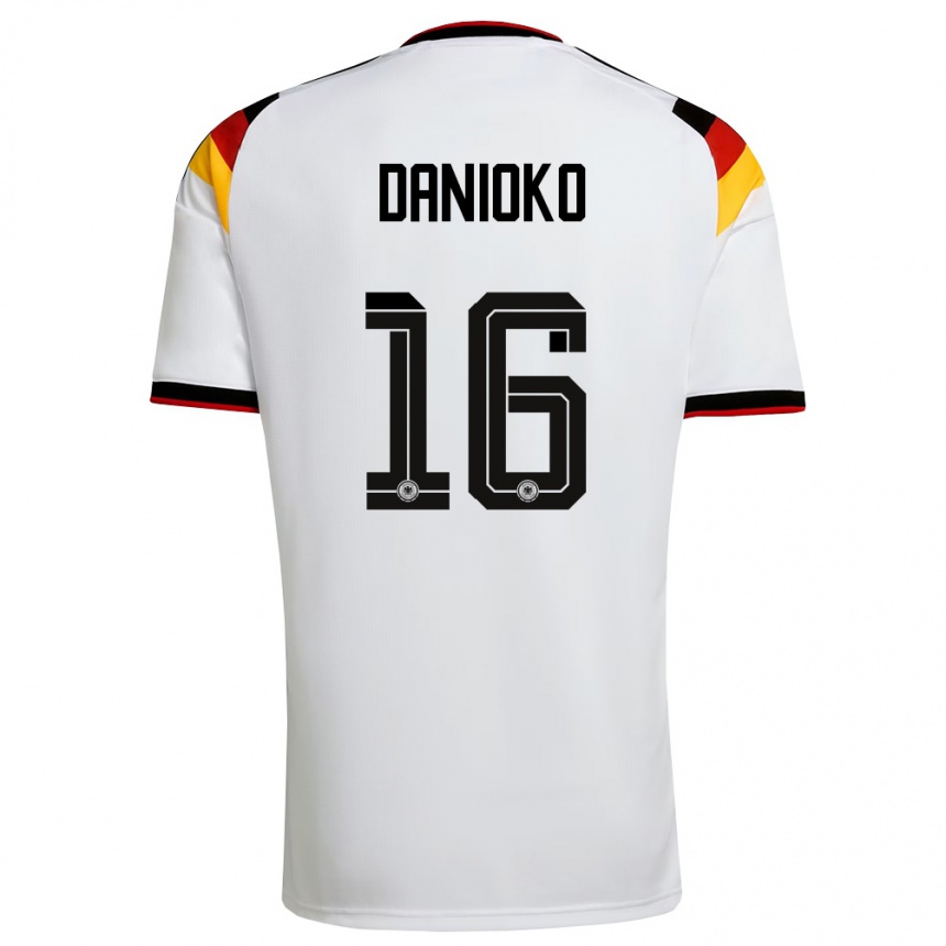 גברים כדורגל גרמניה Leeron Danioko #16 לבן שחור אדום ג'רזי ביתית 26-28