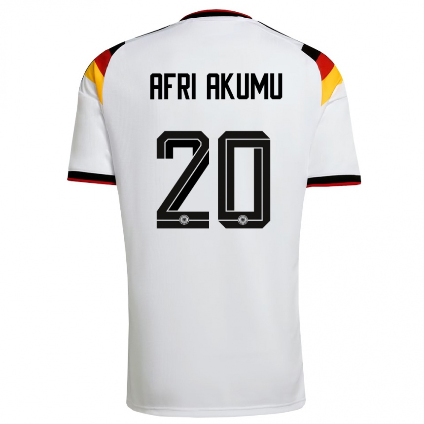 גברים כדורגל גרמניה Maik Afri Akumu #20 לבן שחור אדום ג'רזי ביתית 26-28