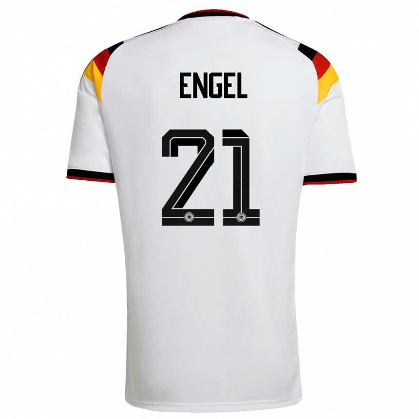 גברים כדורגל גרמניה Oskar Engel #21 לבן שחור אדום ג'רזי ביתית 26-28