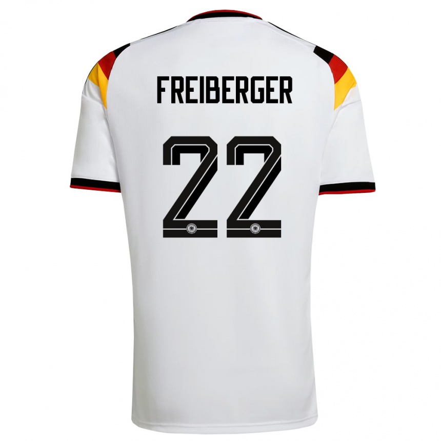 גברים כדורגל גרמניה Benjamin Freiberger #22 לבן שחור אדום ג'רזי ביתית 26-28