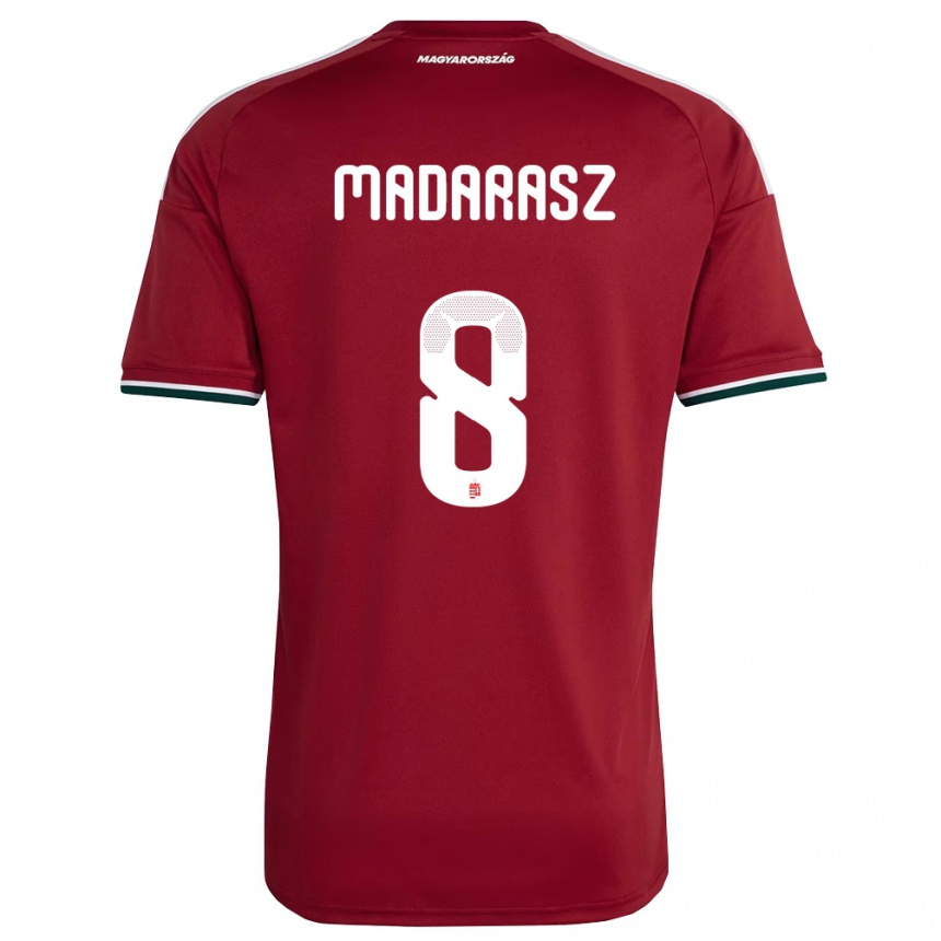 גברים כדורגל הונגריה Ádám Madarász #8 אדום ירוק לבן ג'רזי ביתית 26-28