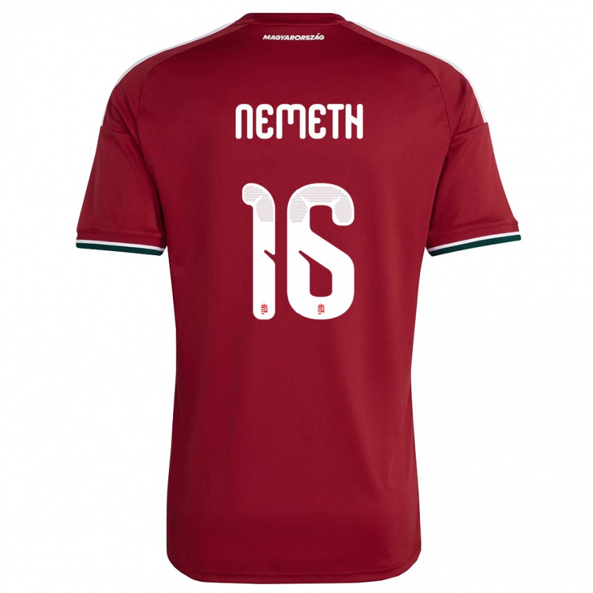גברים כדורגל הונגריה Hunor Németh #16 אדום ירוק לבן ג'רזי ביתית 26-28