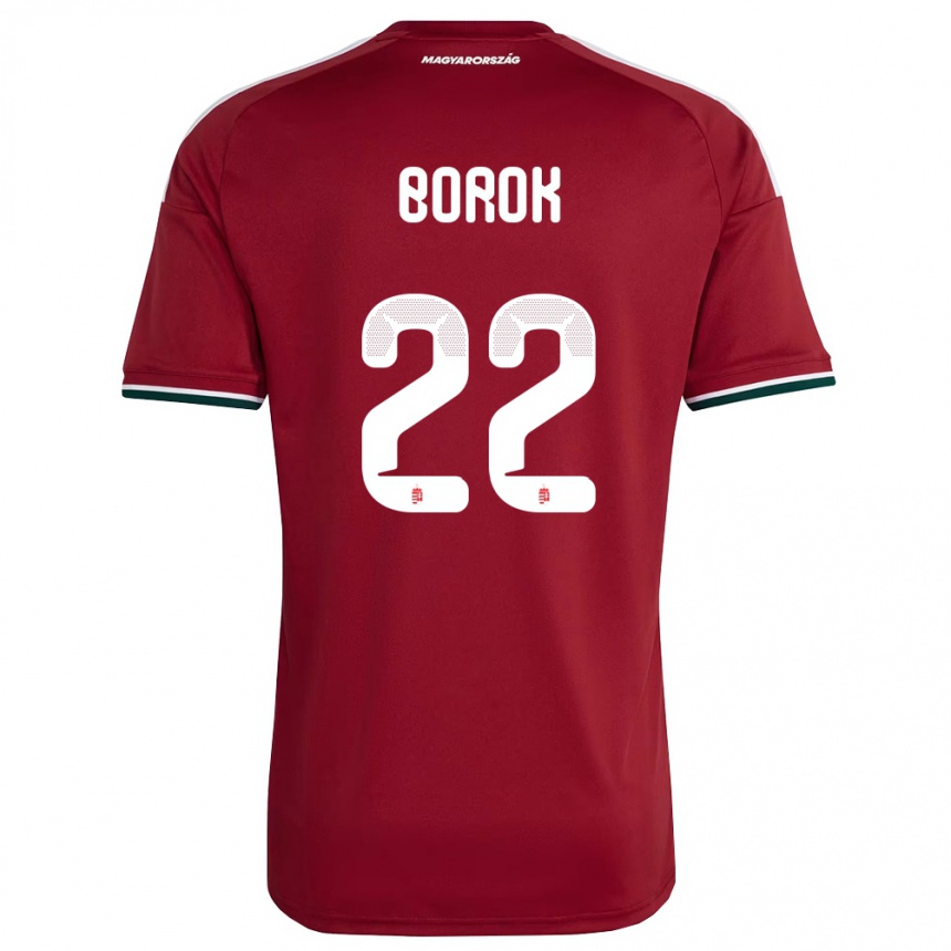 גברים כדורגל הונגריה Dorina Borók #22 אדום ירוק לבן ג'רזי ביתית 26-28