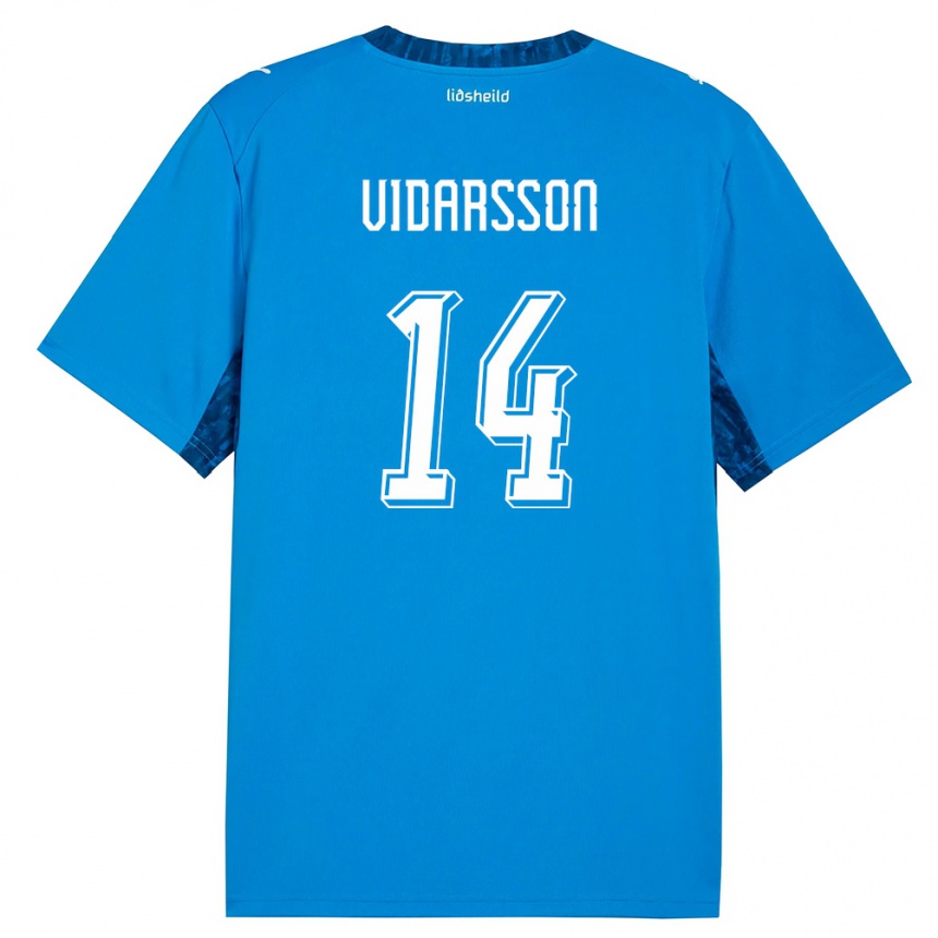 גברים כדורגל אִיסלַנד Viktor Vidarsson #14 כחול כהה ג'רזי ביתית 26-28