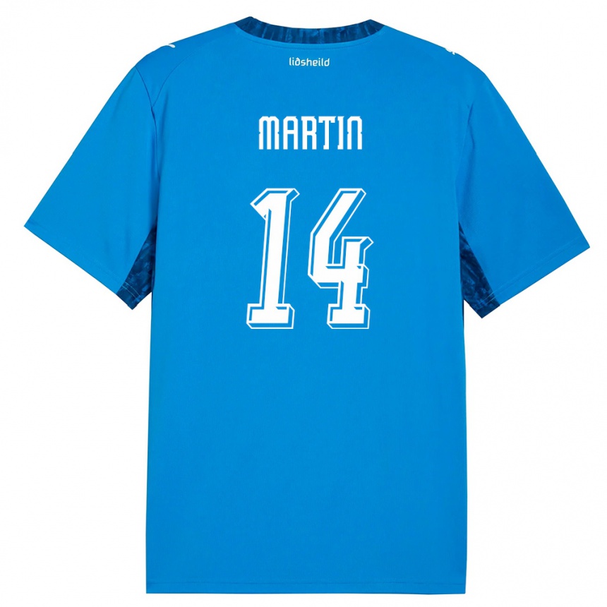 גברים כדורגל אִיסלַנד Markús Andri Daníelsson Martin #14 כחול כהה ג'רזי ביתית 26-28