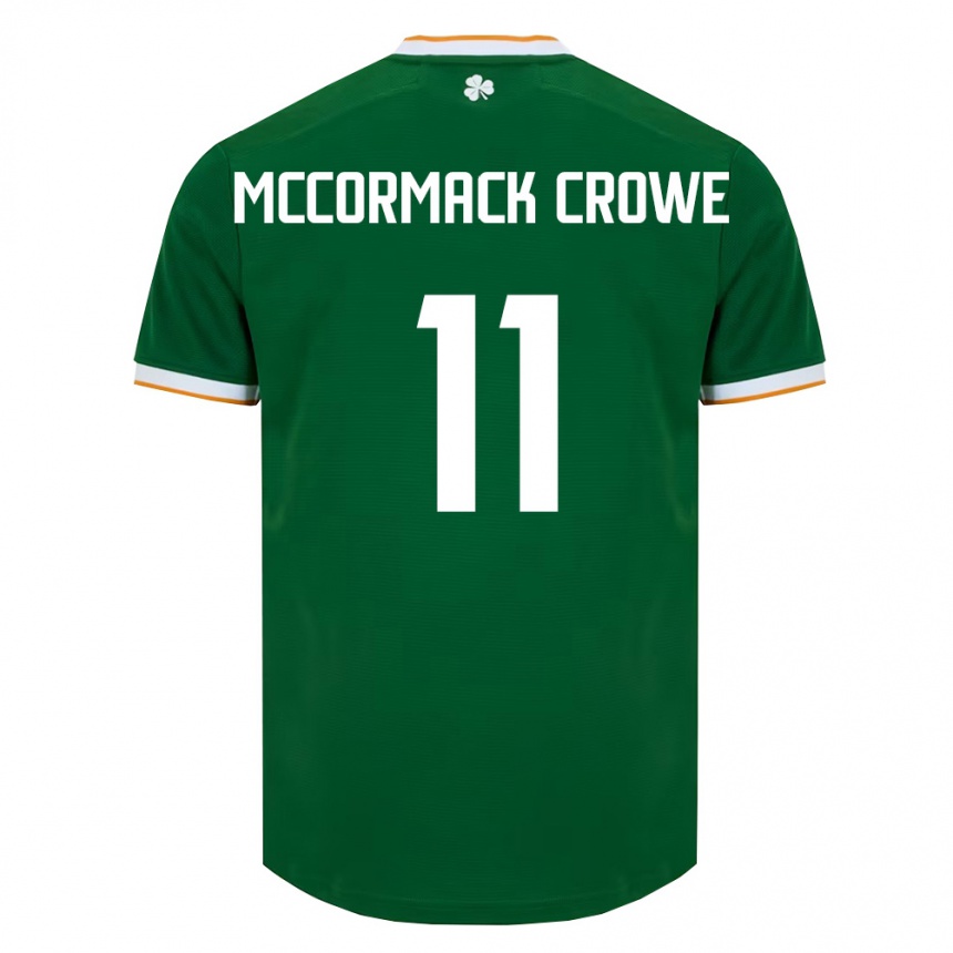 גברים כדורגל אירלנד Fionn Mccormack Crowe #11 ירוק כהה לבן ג'רזי ביתית 26-28