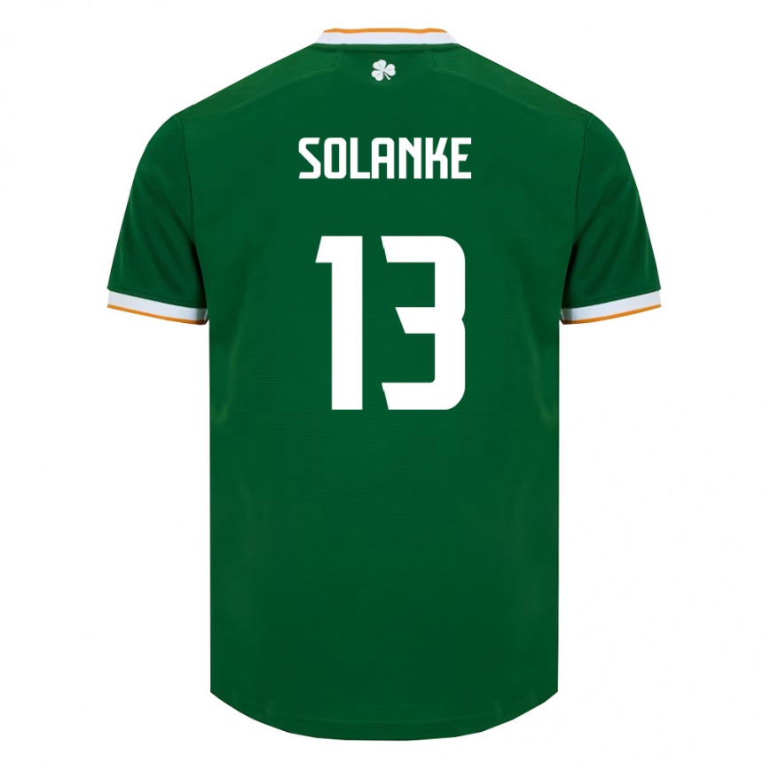 גברים כדורגל אירלנד Ade Solanke #13 ירוק כהה לבן ג'רזי ביתית 26-28