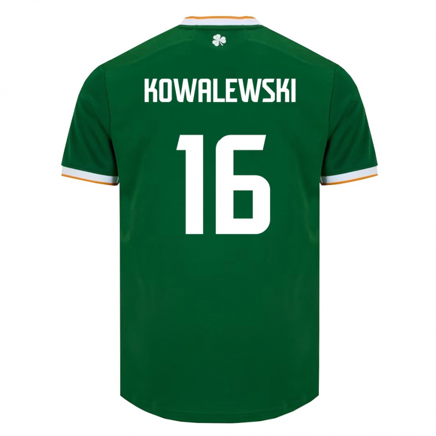 גברים כדורגל אירלנד Jakub Kowalewski #16 ירוק כהה לבן ג'רזי ביתית 26-28