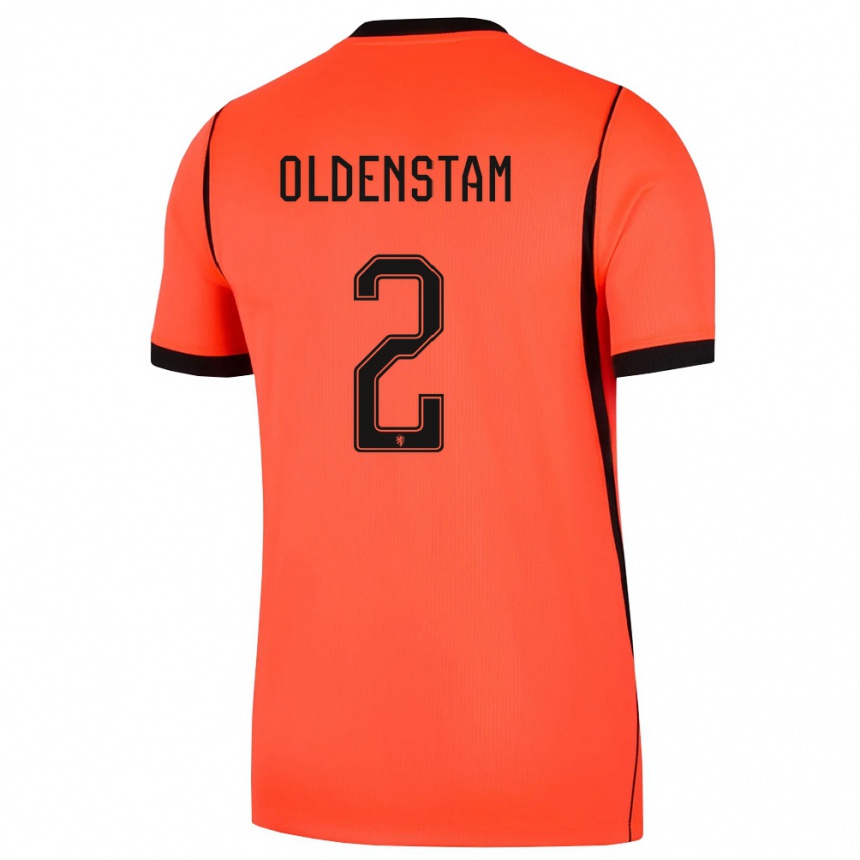 גברים כדורגל הולנד Lyfe Oldenstam #2 כתום שחור ג'רזי ביתית 26-28