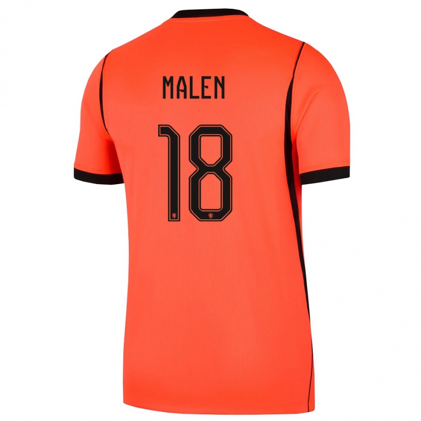 גברים כדורגל הולנד דוניל מאלן #18 כתום שחור ג'רזי ביתית 26-28