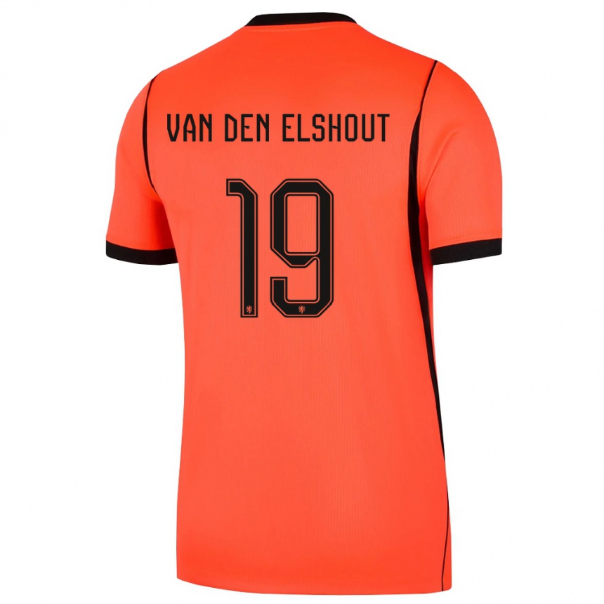 גברים כדורגל הולנד Tobias Van Den Elshout #19 כתום שחור ג'רזי ביתית 26-28