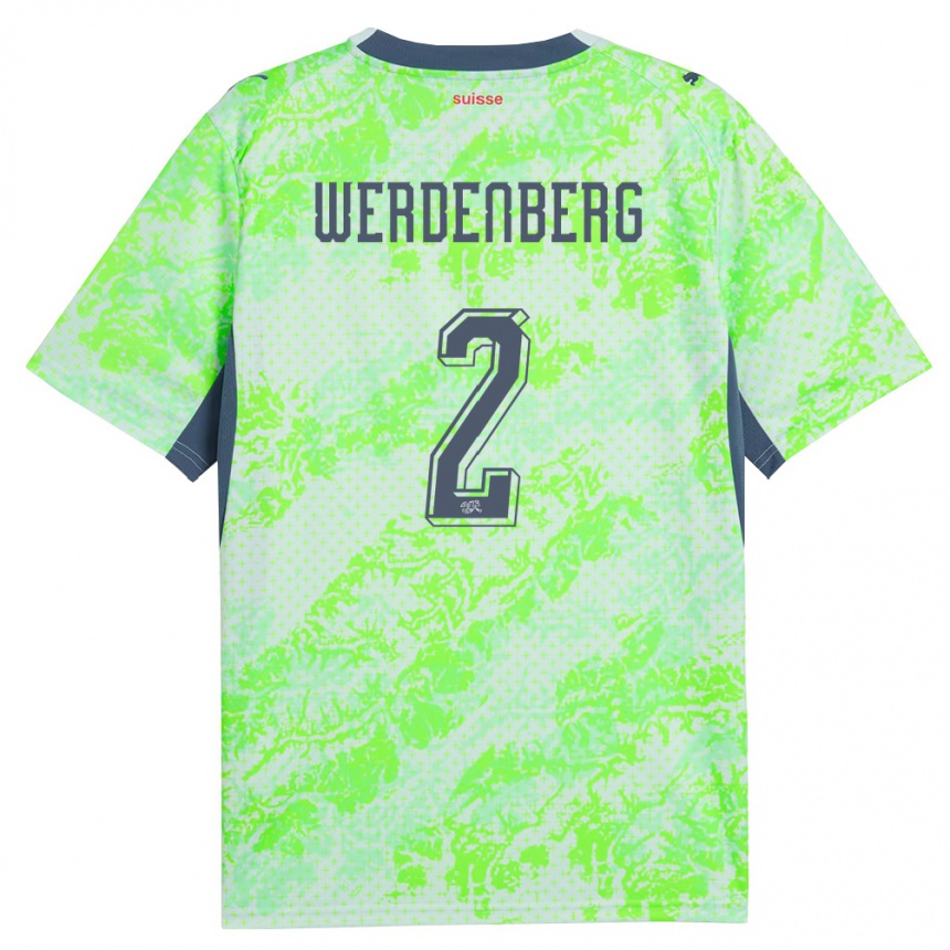 גברים כדורגל שווייץ Julien Werdenberg #2 ירוק כהה הרחק ג'רזי 26-28