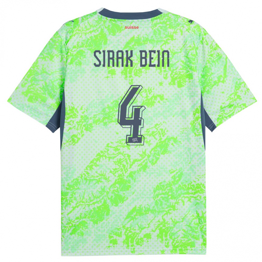 גברים כדורגל שווייץ Sirak Samson Bein #4 ירוק כהה הרחק ג'רזי 26-28