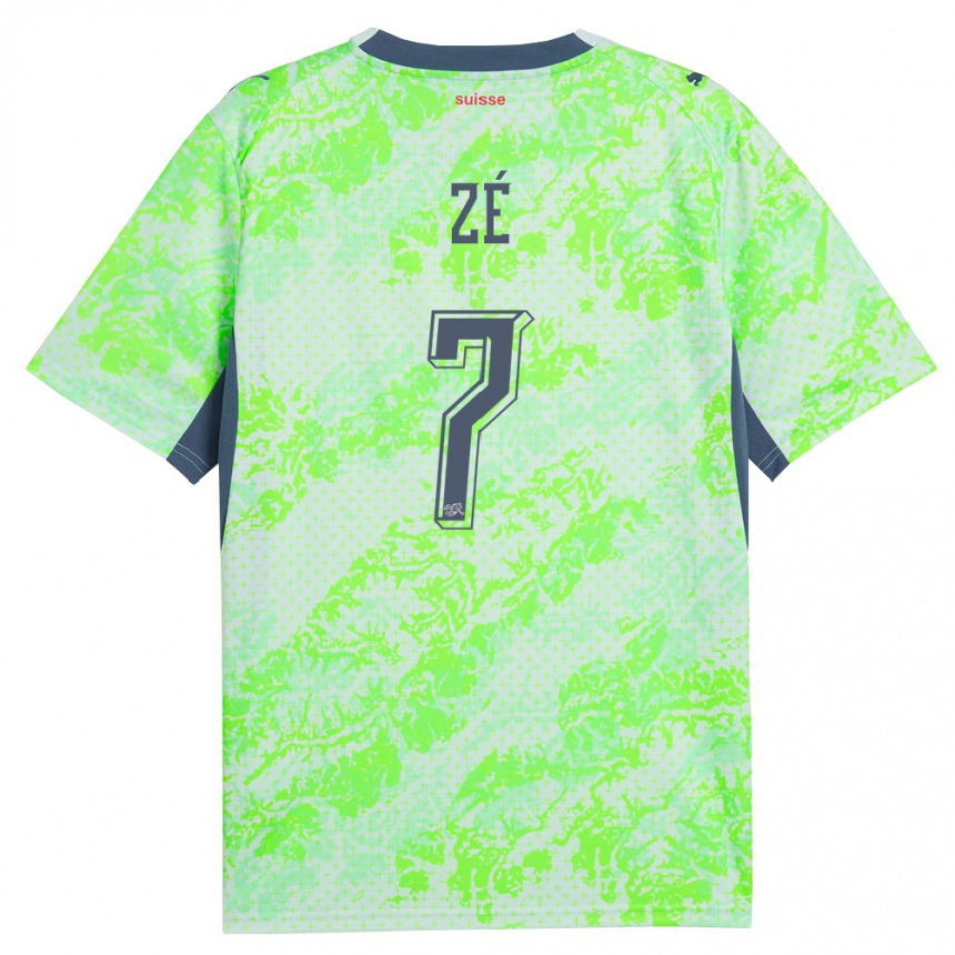 גברים כדורגל שווייץ Junior Zé #7 ירוק כהה הרחק ג'רזי 26-28
