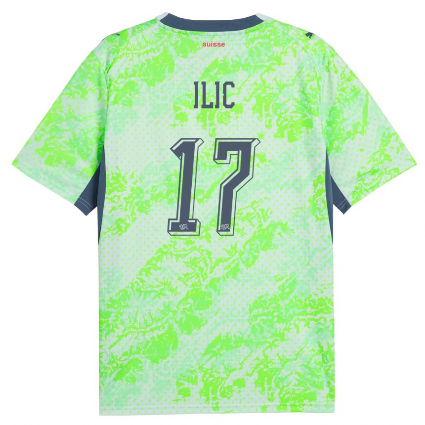 גברים כדורגל שווייץ Adam Ilic #17 ירוק כהה הרחק ג'רזי 26-28