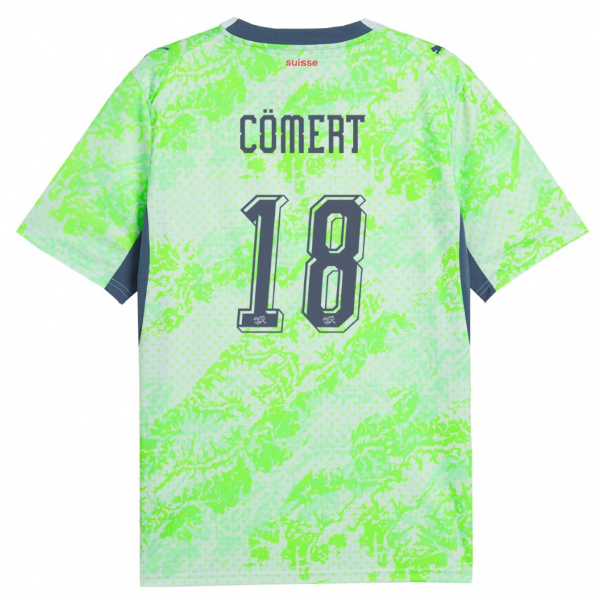 גברים כדורגל שווייץ ארווין קומארט #18 ירוק כהה הרחק ג'רזי 26-28