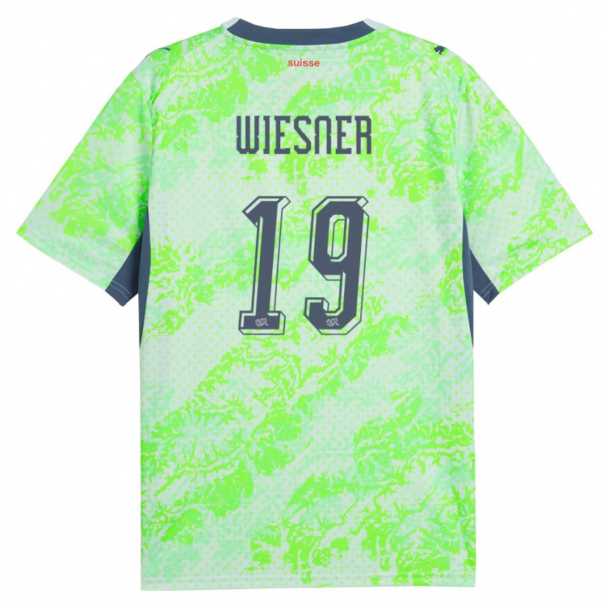 גברים כדורגל שווייץ Timo Wiesner #19 ירוק כהה הרחק ג'רזי 26-28