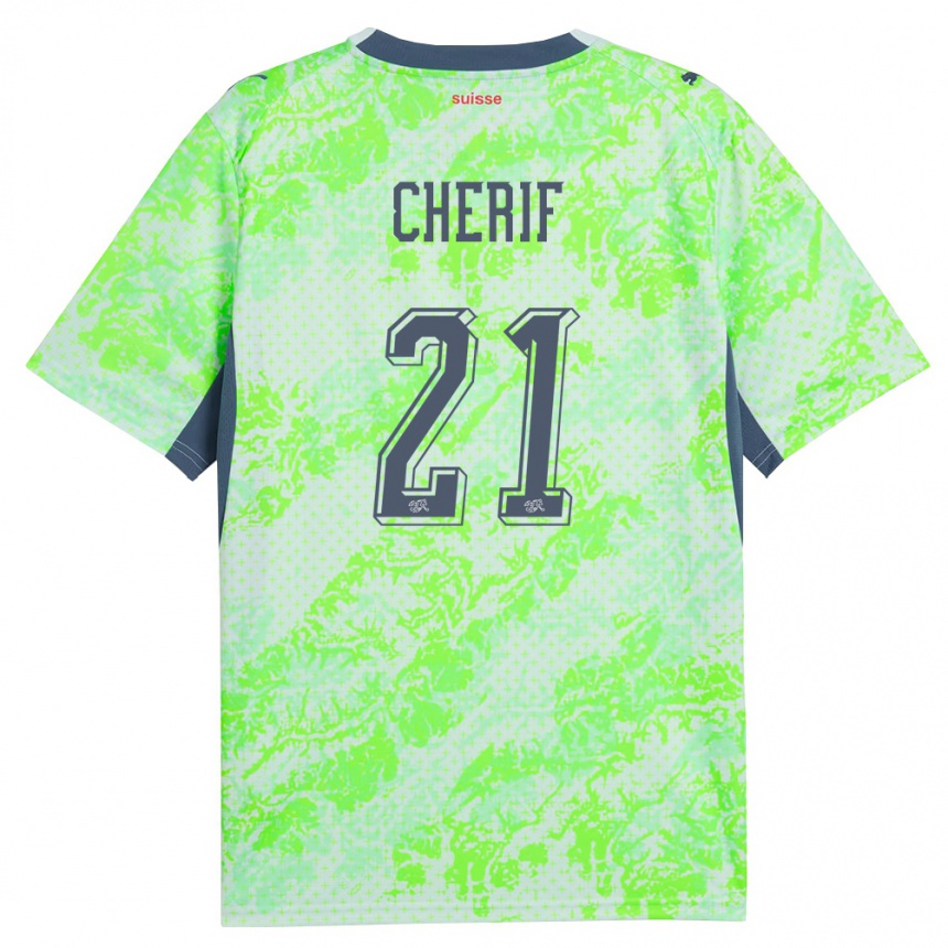 גברים כדורגל שווייץ Kader Cherif #21 ירוק כהה הרחק ג'רזי 26-28