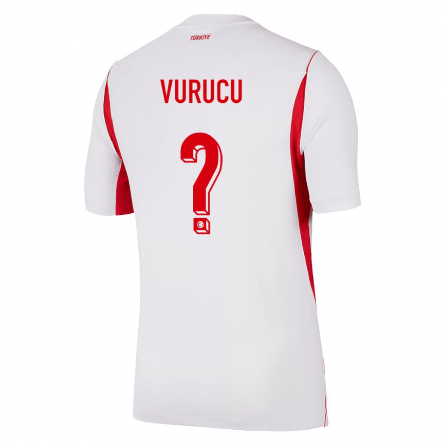 גברים כדורגל טורקיה Arda Vurucu #0 לבן בורדו אדום הרחק ג'רזי 26-28