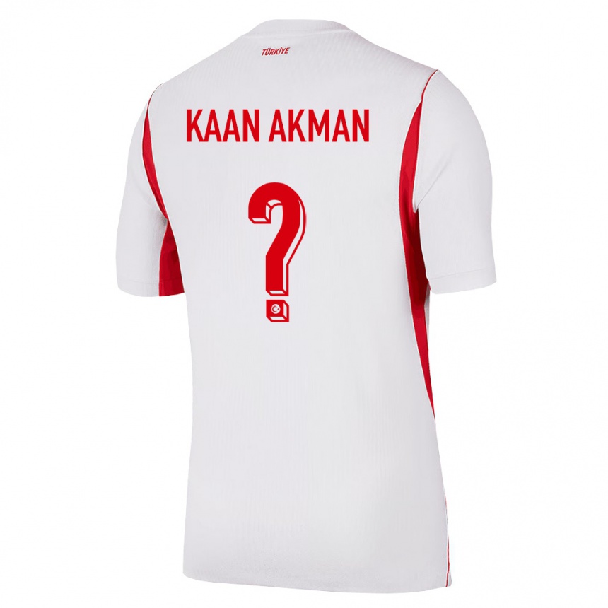 גברים כדורגל טורקיה Ege Kaan Akman #0 לבן בורדו אדום הרחק ג'רזי 26-28
