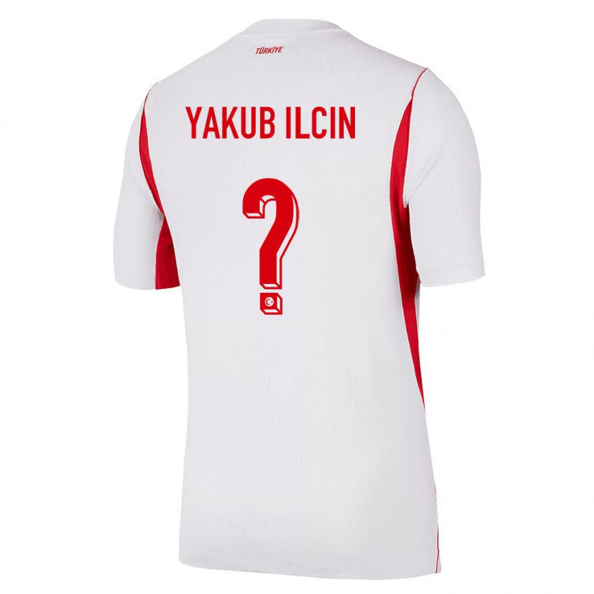 גברים כדורגל טורקיה Hasan Yakub İlçin #0 לבן בורדו אדום הרחק ג'רזי 26-28