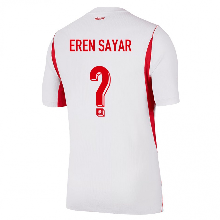 גברים כדורגל טורקיה Emin Eren Sayar #0 לבן בורדו אדום הרחק ג'רזי 26-28