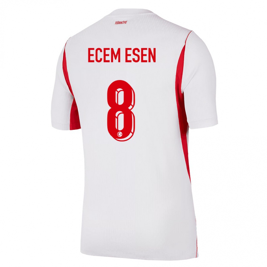 גברים כדורגל טורקיה Emine Ecem Esen #8 לבן בורדו אדום הרחק ג'רזי 26-28