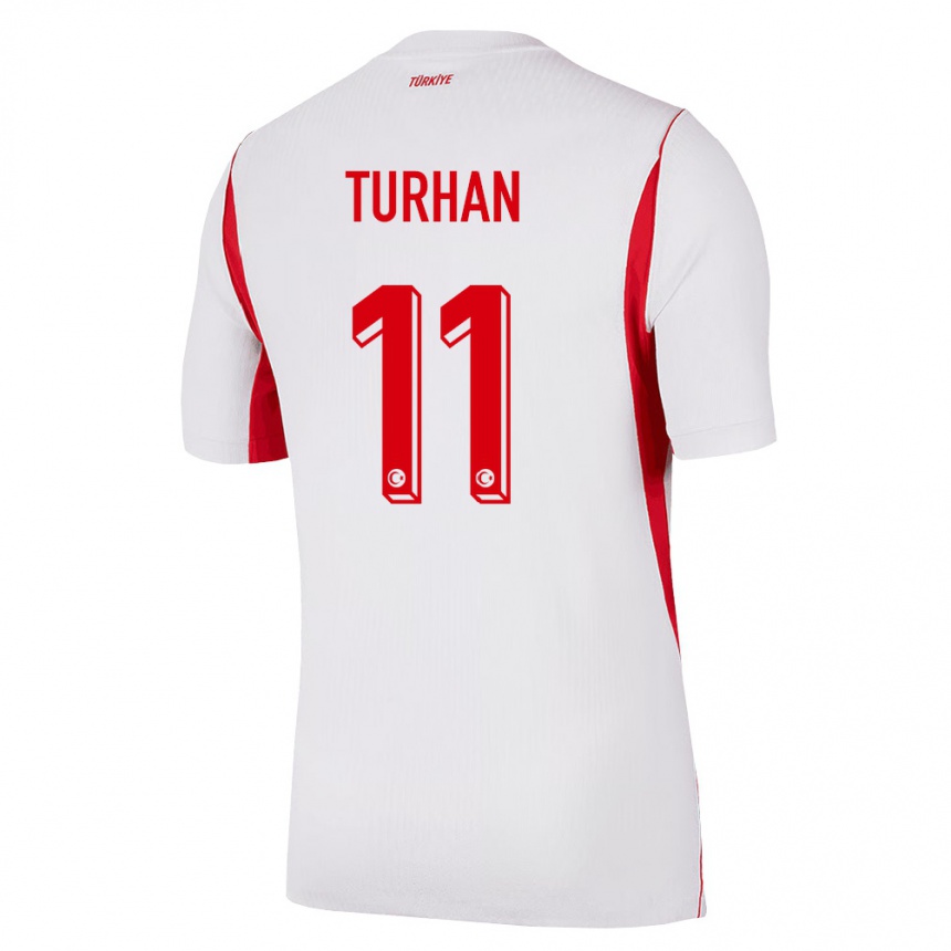 גברים כדורגל טורקיה Tuğra Turhan #11 לבן בורדו אדום הרחק ג'רזי 26-28